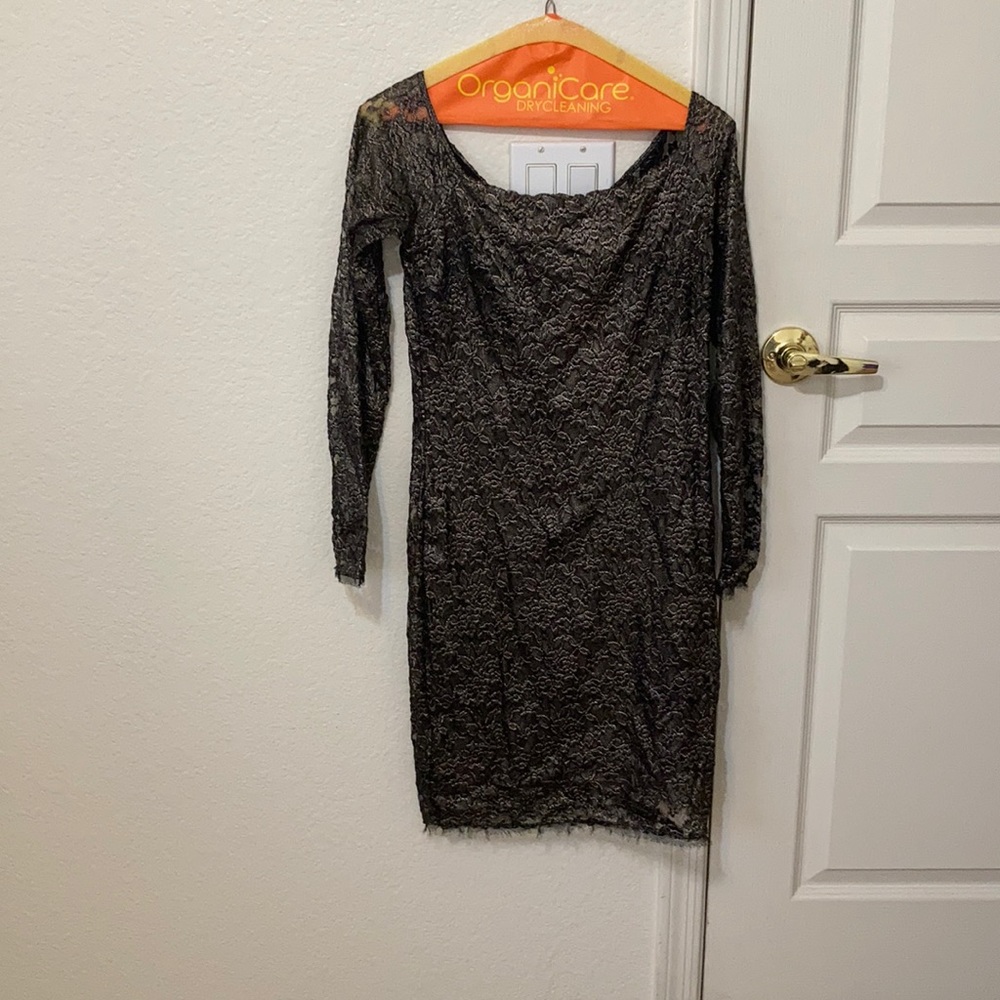 Black and gold dress